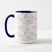 Floral Waterverf Unicorn Pattern Mok (Links)