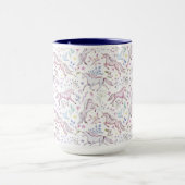 Floral Waterverf Unicorn Pattern Mok (Midden)