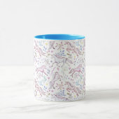 Floral Waterverf Unicorn Pattern Mok (Midden)