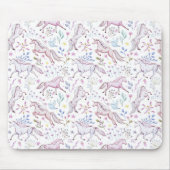 Floral Waterverf Unicorn Pattern Muismat (Voorkant)