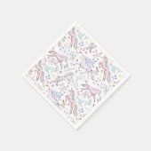 Floral Waterverf Unicorn Pattern Servet (Hoek)