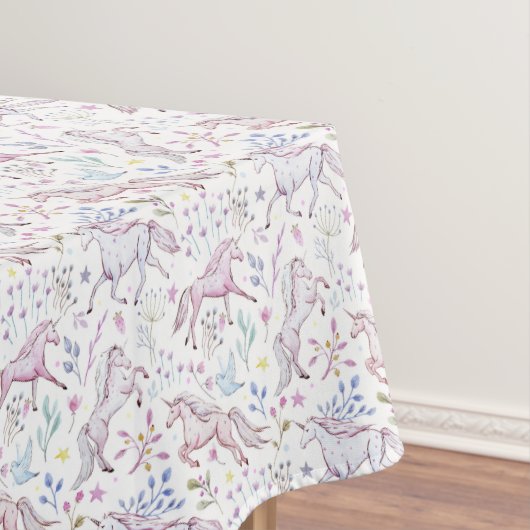 Floral Waterverf Unicorn Pattern Tafelkleed (Voorbeeld)