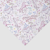 Floral Waterverf Unicorn Pattern Tissuepapier (Detail)