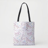 Floral Waterverf Unicorn Pattern Tote Bag (Voorkant)