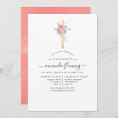 Floral Waterverf van pasta Kaart (Voorkant / Achterkant)