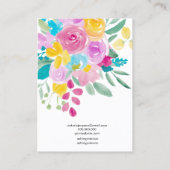 Floral waterverf veer sieraden oorbel display visitekaartje (Achterkant)