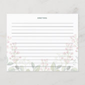 Floral Waterverf Vegan Recept Kaart (Achterkant)