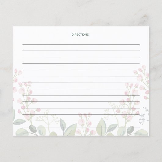 Floral Waterverf Vegan Recept Kaart (Achterkant)