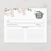 Floral Waterverf Vegan Recept Kaart (Voorkant)