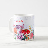 Floral Waterverf Vertrouwen in Jehovah Aangepaste  Koffiemok (Voorkant links)