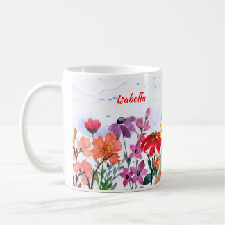 Floral Waterverf Vertrouwen in Jehovah Aangepaste Koffiemok