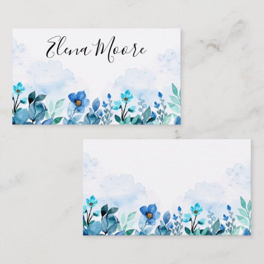 Floral Waterverf Visitekaartje (Voorkant / Achterkant)