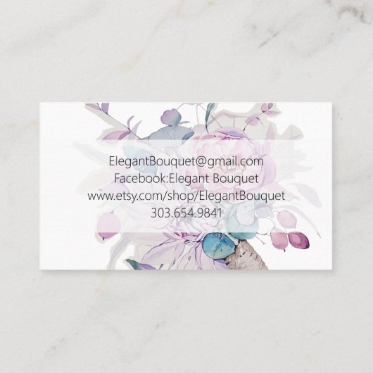 Floral-Waterverf Visitekaartje (Achterkant)