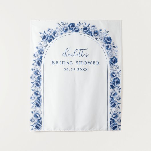 Floral Waterverf Vrijgezellenfeest achtergrond Wandkleed (Voorkant)