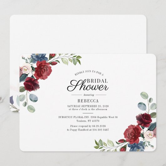 Floral Waterverf Vrijgezellenfeest Kaart (Voorkant / Achterkant)