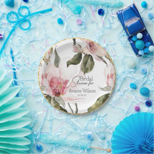 Floral Waterverf Vrijgezellenfeest Papieren Bordje (Feest)