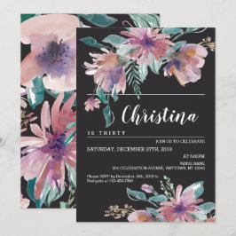 Floral Waterverf Vrouw Birthday viering Kaart