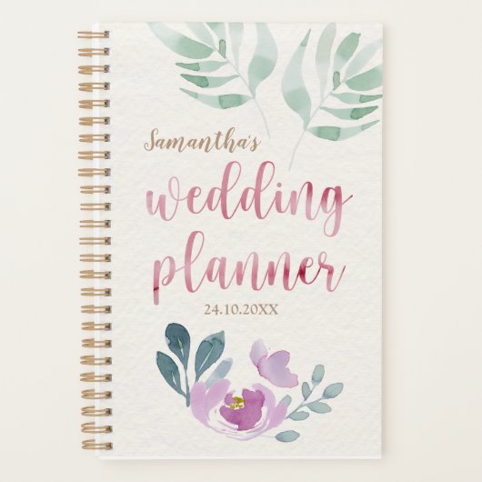 Floral Waterverf Weddenschap Planner (Voorkant)