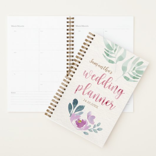 Floral Waterverf Weddenschap Planner (Display)