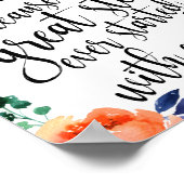 Floral Waterverf Wedding Alcohol Sign 8x10 Poster (Hoek)