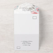 Floral waterverf Wedding All-in-One uitnodiging (Buitenkant)