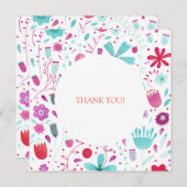 Floral Waterverf Wedding Bedankkaart (Voorkant / Achterkant)