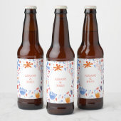 Floral Waterverf Wedding Bier Etiket (Flessen)