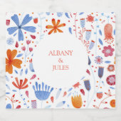 Floral Waterverf Wedding Bier Etiket (Enkel label)