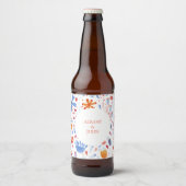 Floral Waterverf Wedding Bier Etiket (Voorkant)