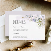 Floral Waterverf Wedding Details Enclosure Kaart