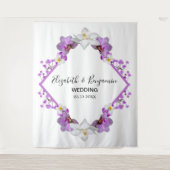 Floral Waterverf Wedding Foto Booth Backdrop Wandkleed (Voorkant)