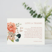 Floral Waterverf Wedding Hartelijk dank Bedankkaart (Staand voorkant)