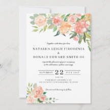 Floral Waterverf Wedding Invitation