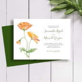 Floral Waterverf Wedding Invitation Kaart