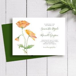 Floral Waterverf Wedding Invitation Kaart