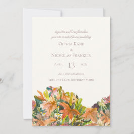 Floral Waterverf Wedding Invitation Kaart