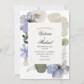 Floral Waterverf Wedding Invitation Kaart (Voorkant)