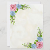 Floral Waterverf Wedding Invitation Kaart (Achterkant)