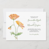 Floral Waterverf Wedding Invitation Kaart (Voorkant)
