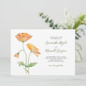 Floral Waterverf Wedding Invitation Kaart (Staand voorkant)