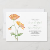Floral Waterverf Wedding Invitation Kaart (Voorkant)
