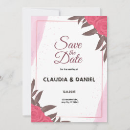 Floral Waterverf Wedding Invitation Kaart