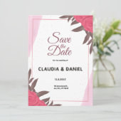 Floral Waterverf Wedding Invitation Kaart (Staand voorkant)