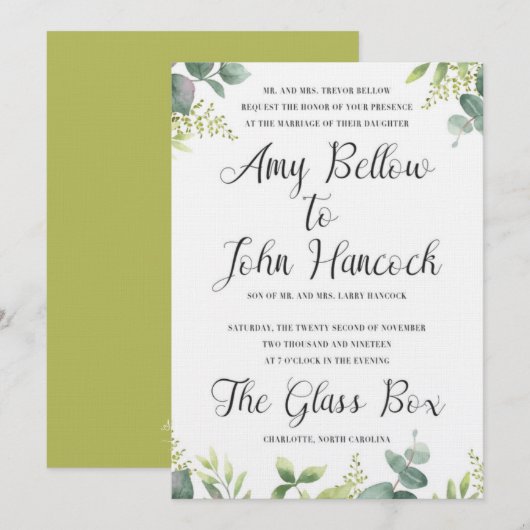 Floral Waterverf Wedding Invitation Save The Date (Voorkant / Achterkant)