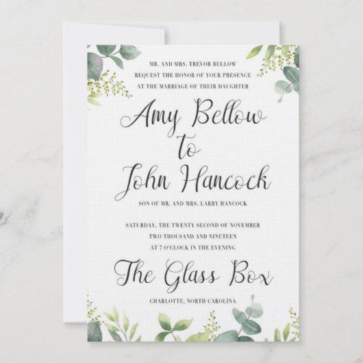 Floral Waterverf Wedding Invitation Save The Date (Voorkant)