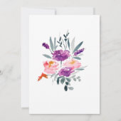 Floral Waterverf Wedding Invitations Kaart (Achterkant)