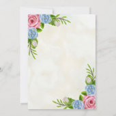 Floral Waterverf Wedding Rehearings Kaart (Achterkant)