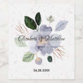Floral Waterverf Wedding Wijn Etiket (Enkel label)