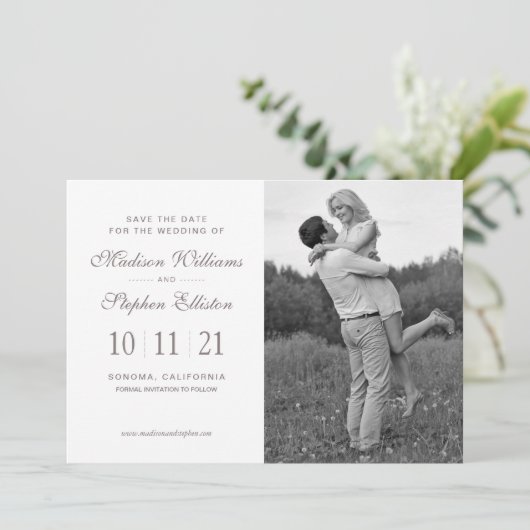 Floral-Waterverf | White Anemone - Save the Date (Staand voorkant)