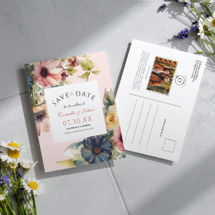 Floral Waterverf Wildflower Foto Sla de datum op Briefkaart